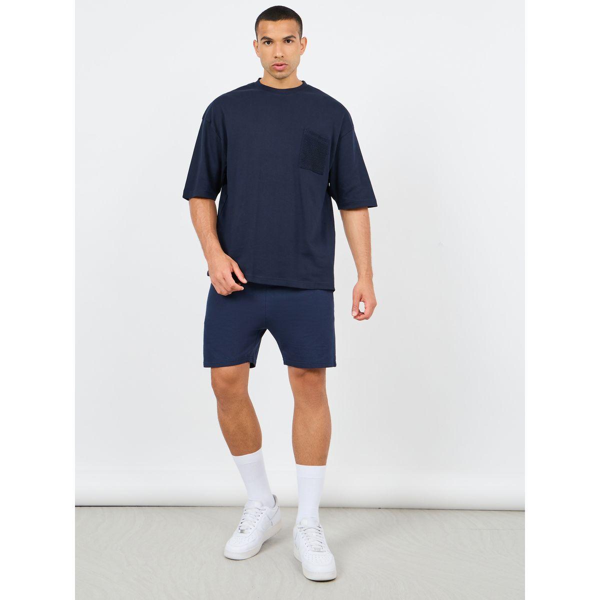 Styli Solid Knit Regular Fit Shorts-men-clothing-bottoms-shorts-image-2