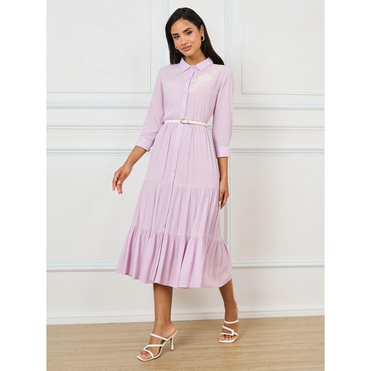 فستان ميدي بكسرات وتفاصيل مُطرّزة-women-clothing-dresses-image-3