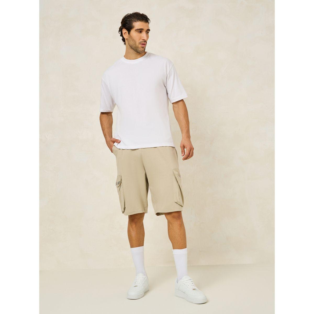 Styli Solid Oversized Shorts with Cargo Pocket Detail-men-clothing-bottoms-shorts-image-2