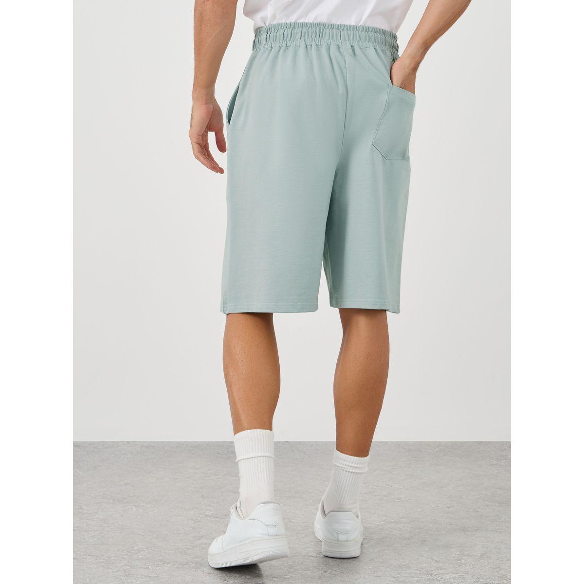 Styli Solid Oversized Shorts with Drawstring-men-clothing-bottoms-shorts-image-4