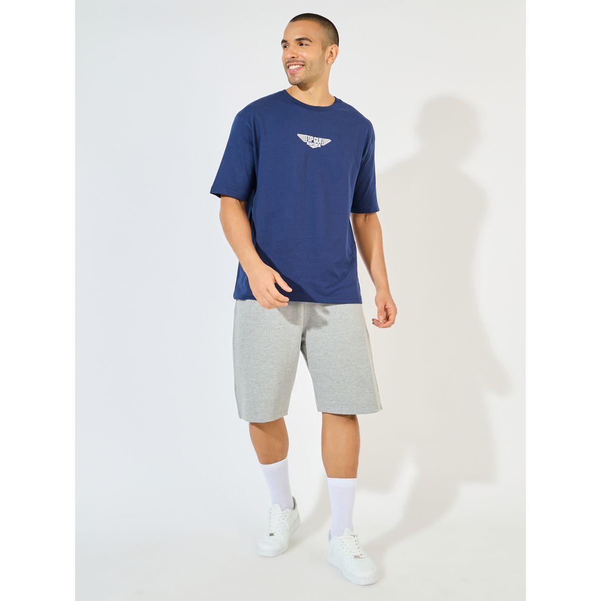 Styli Oversized Solid Shorts with Drawstring-men-clothing-bottoms-shorts-image-2