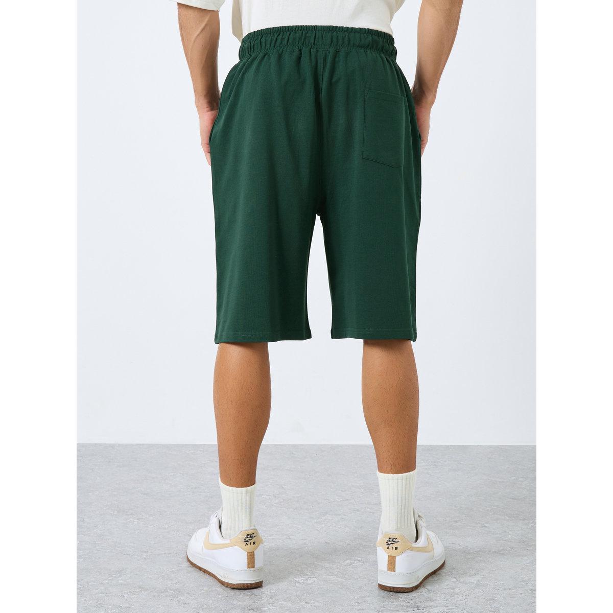 Styli Solid Oversized Shorts with Drawstring-men-clothing-bottoms-shorts-image-4