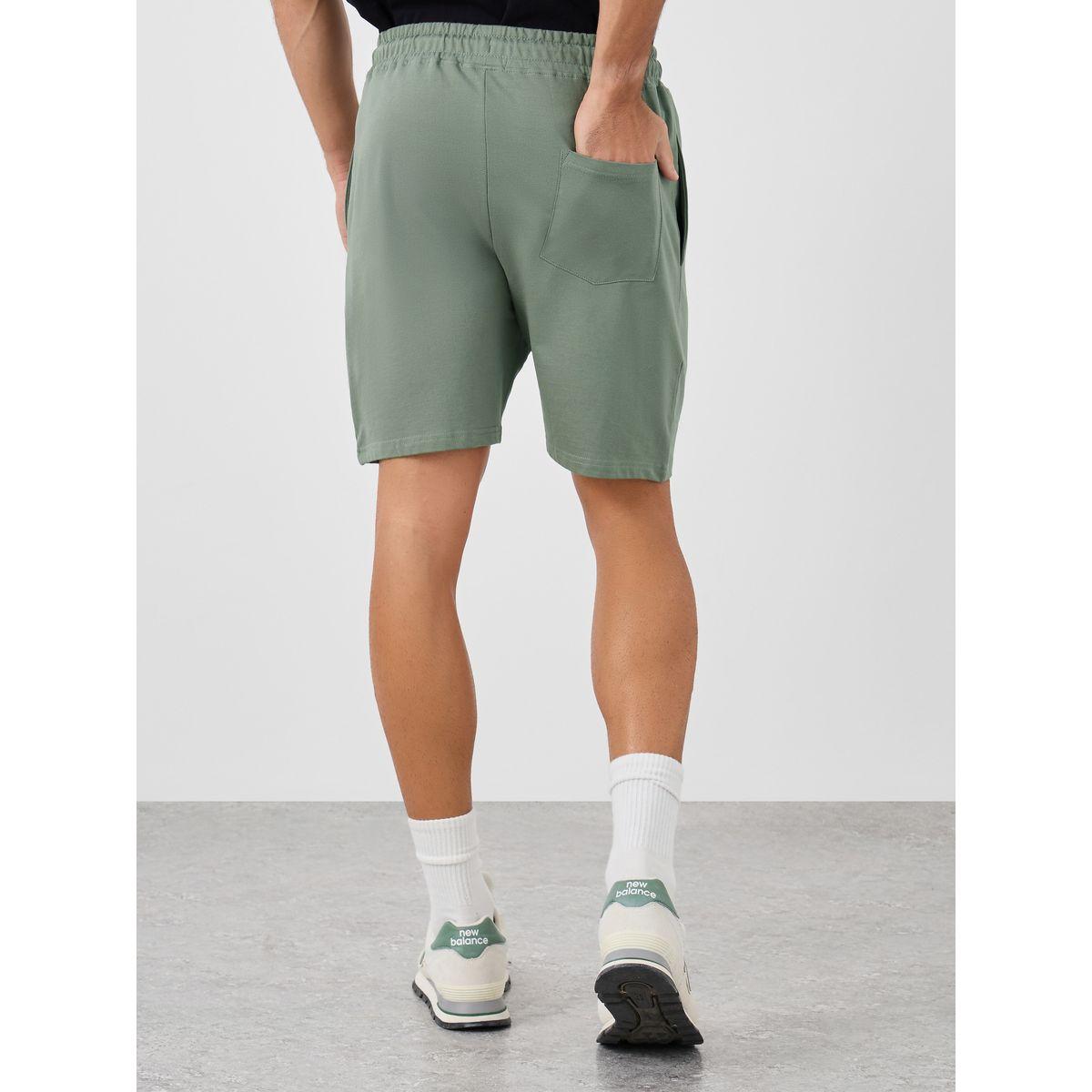 Styli Badge Detail Regular Fit Terry Shorts-men-clothing-bottoms-shorts-image-4