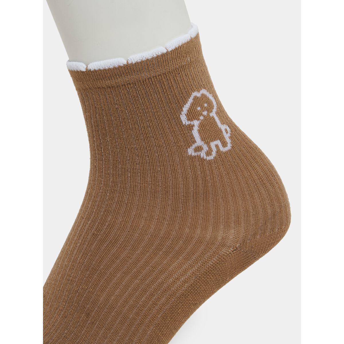 Styli Pack of 3 - Dog Embroidered Ankle Length Socks-women-socksandstockings-image-5