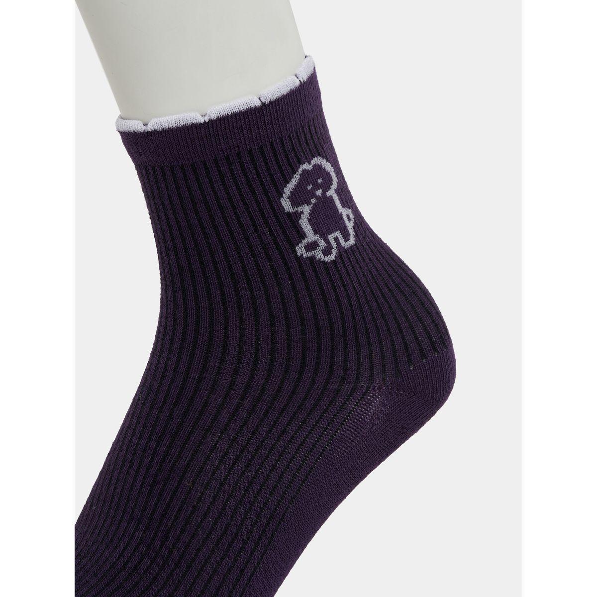 Styli Pack of 3- Dog Embroidered Ankle Length Socks-women-socksandstockings-image-3