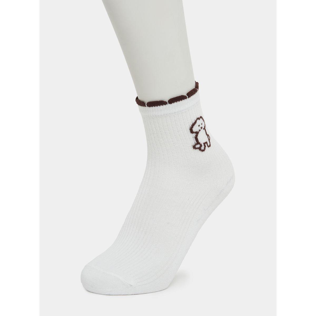 Styli Pack of 3- Dog Embroidered Ankle Length Socks-women-socksandstockings-image-6