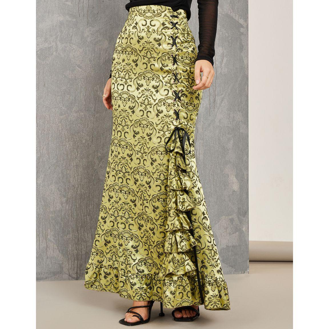 Styli Damask Print Ruffle Maxi Skirt with Tie-Ups-women-clothing-bottoms-skirts-image-2