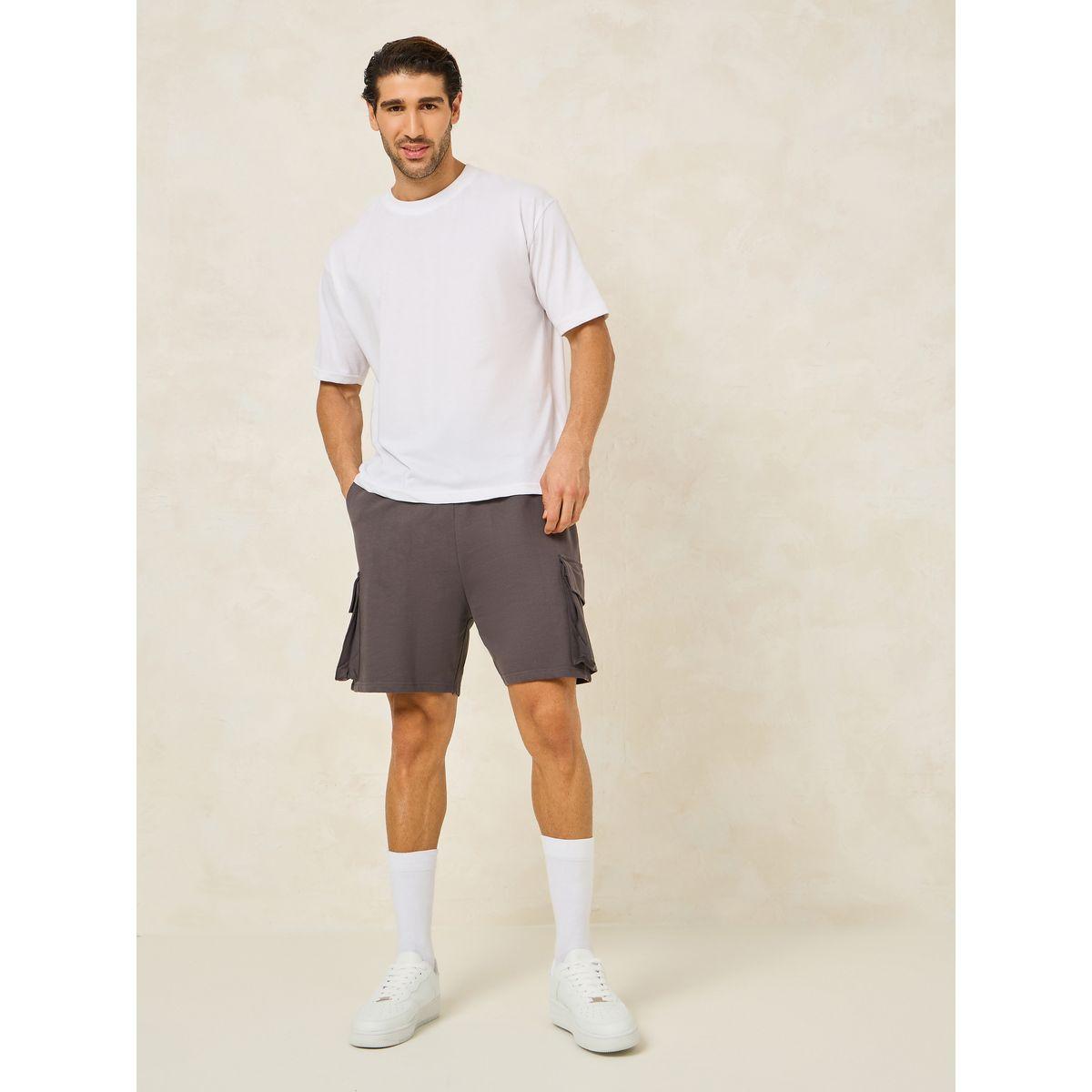 Styli Oversized Basic Knit Cargo Shorts-men-clothing-bottoms-shorts-image-2