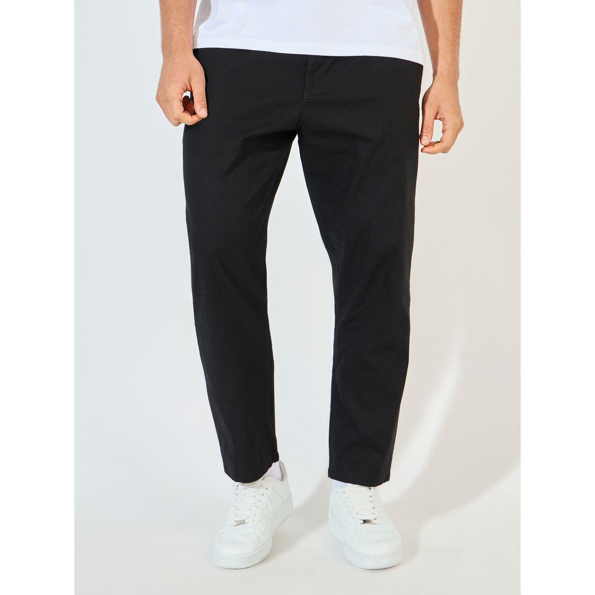 بنطال قصير بقطن سلاب مع ثنايا رفيعة-men-clothing-bottoms-trousersandchinos-trousers-image-1