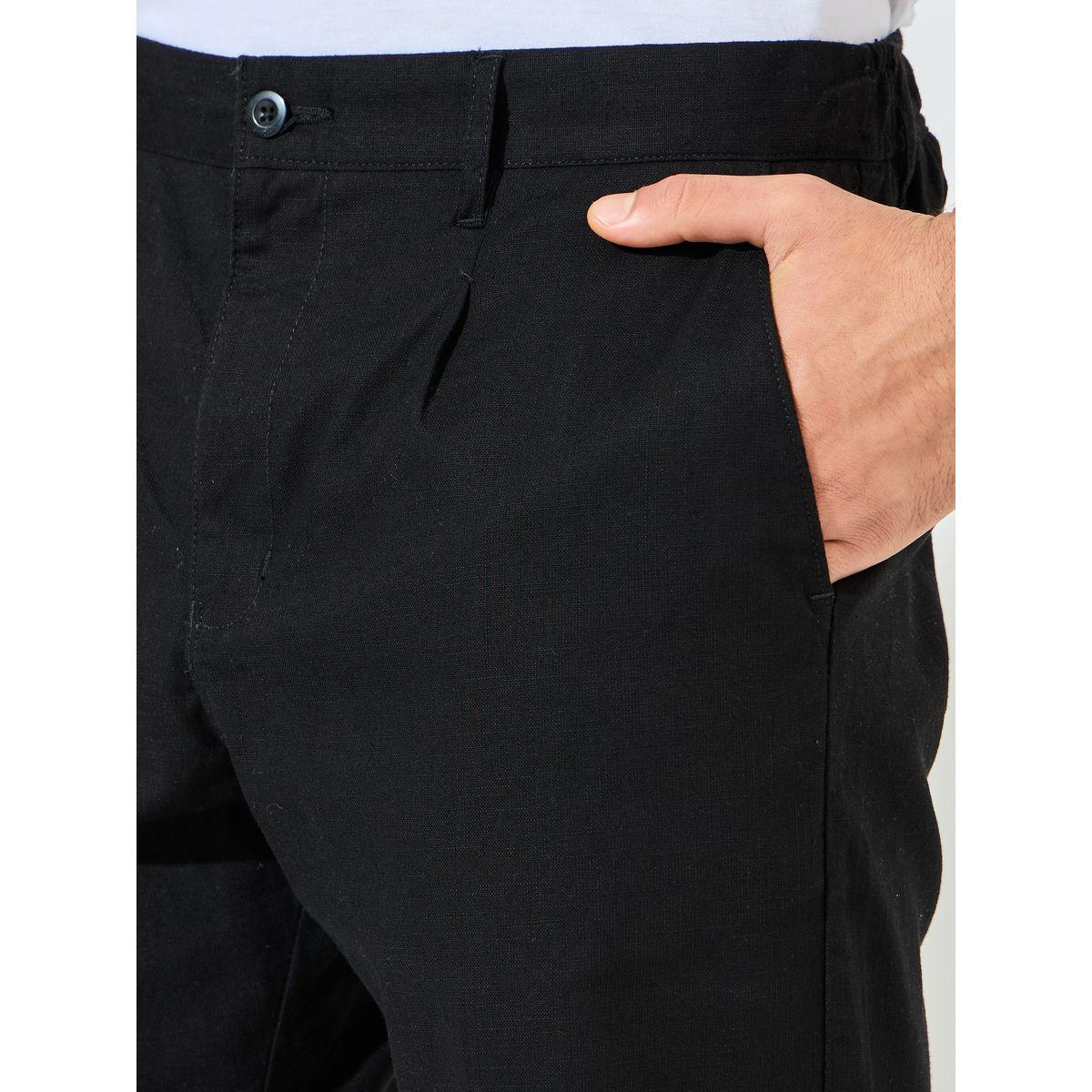 بنطال قصير بقطن سلاب مع ثنايا رفيعة-men-clothing-bottoms-trousersandchinos-trousers-image-3
