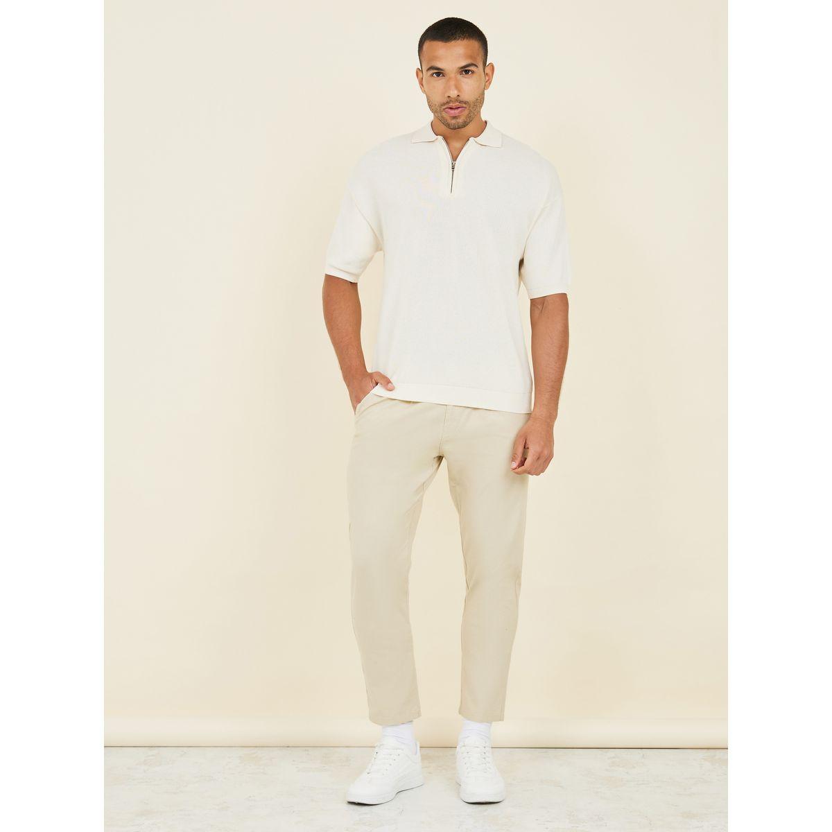 بنطال قصير بقصة سليم فت وكسرات-men-clothing-bottoms-trousersandchinos-trousers-image-2