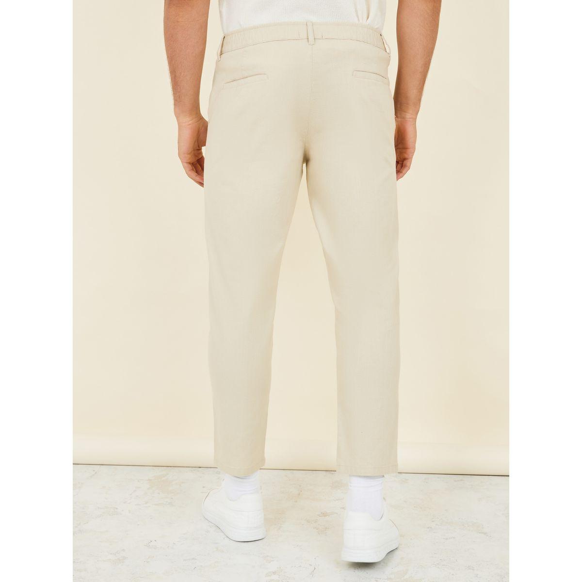 بنطال قصير بقصة سليم فت وكسرات-men-clothing-bottoms-trousersandchinos-trousers-image-4