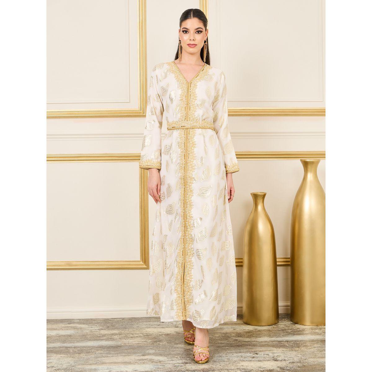 جلابية بتفاصيل دانتيل ولوريكس ماكسيم كرييشن × ستايلي-women-arabicclothing-jalabiyas-image-1