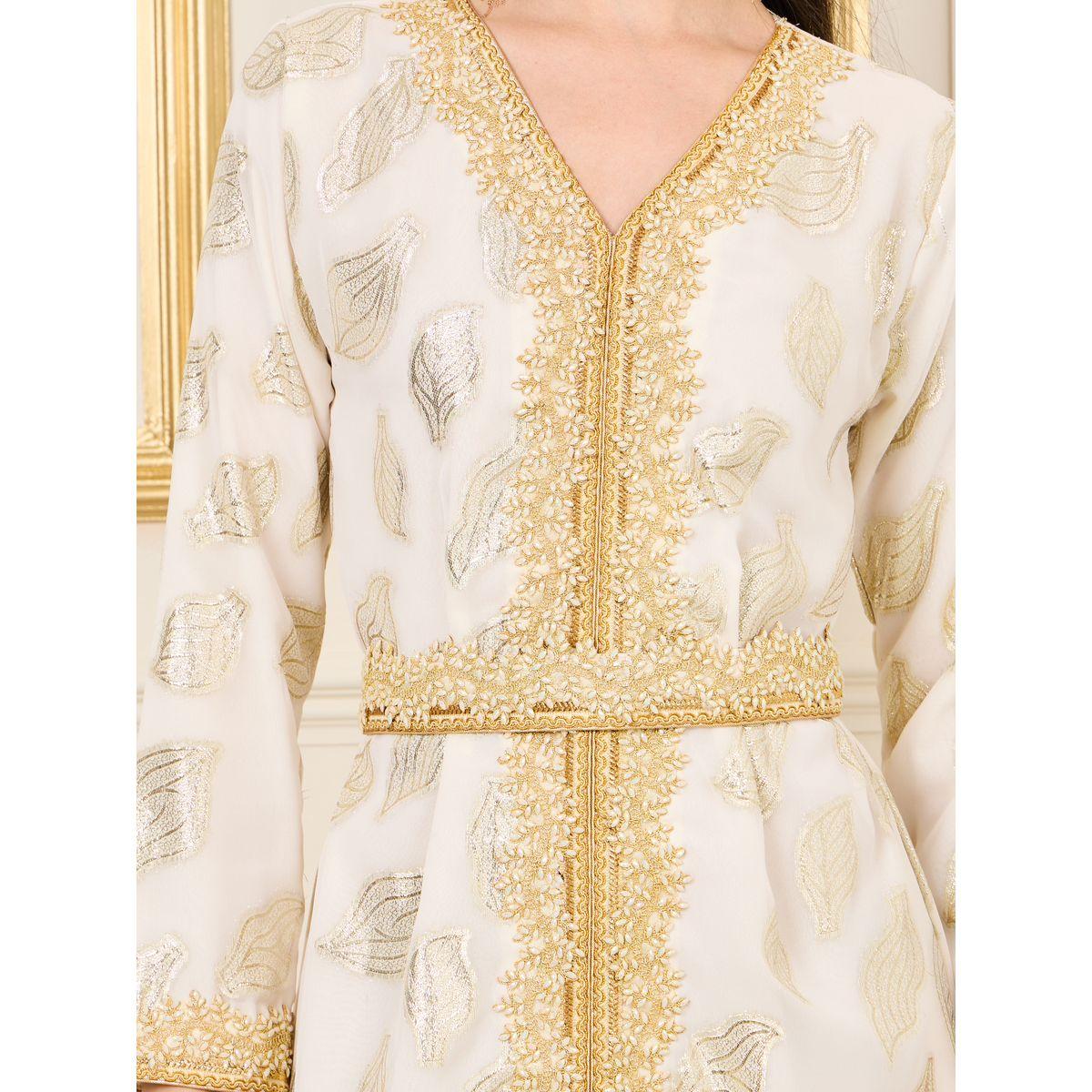 Maxim Creation X Styli  Embroidered Lace Lurex Texture Sheer Jalabiya-women-arabicclothing-jalabiyas-image-4