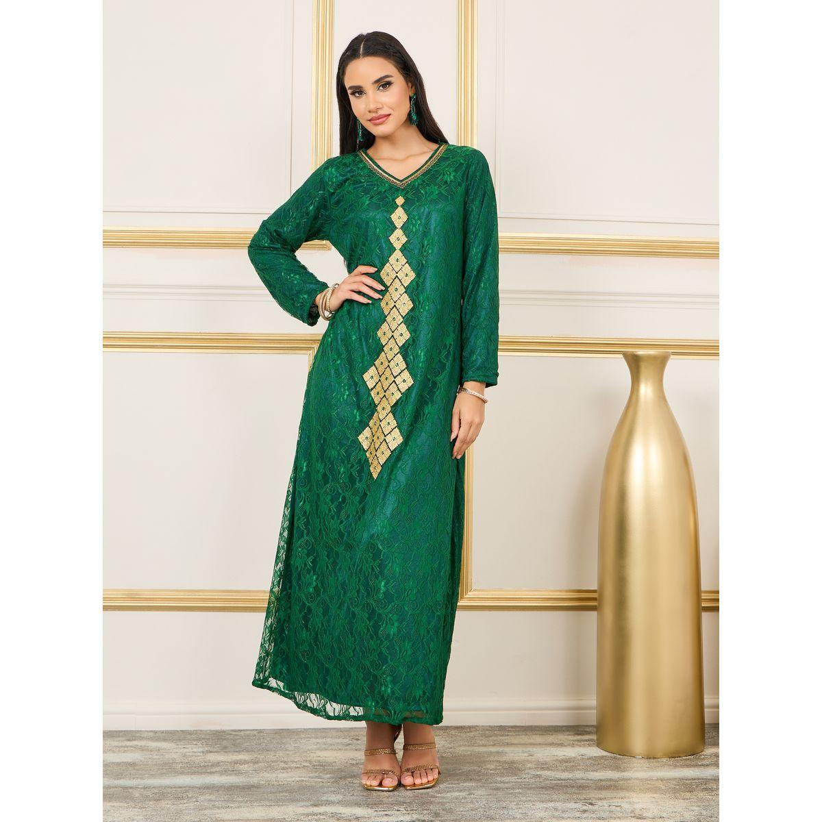 قفطان مزين بحجر الراين مع تفاصيل مُطرّزة ماكسيم كرييشن × ستايلي-women-arabicclothing-kaftan-image-7