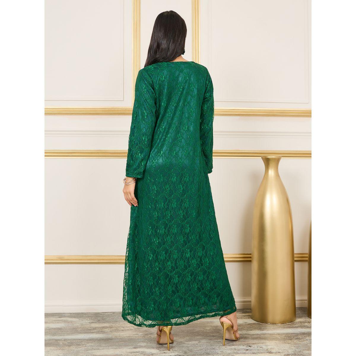 قفطان مزين بحجر الراين مع تفاصيل مُطرّزة ماكسيم كرييشن × ستايلي-women-arabicclothing-kaftan-image-9