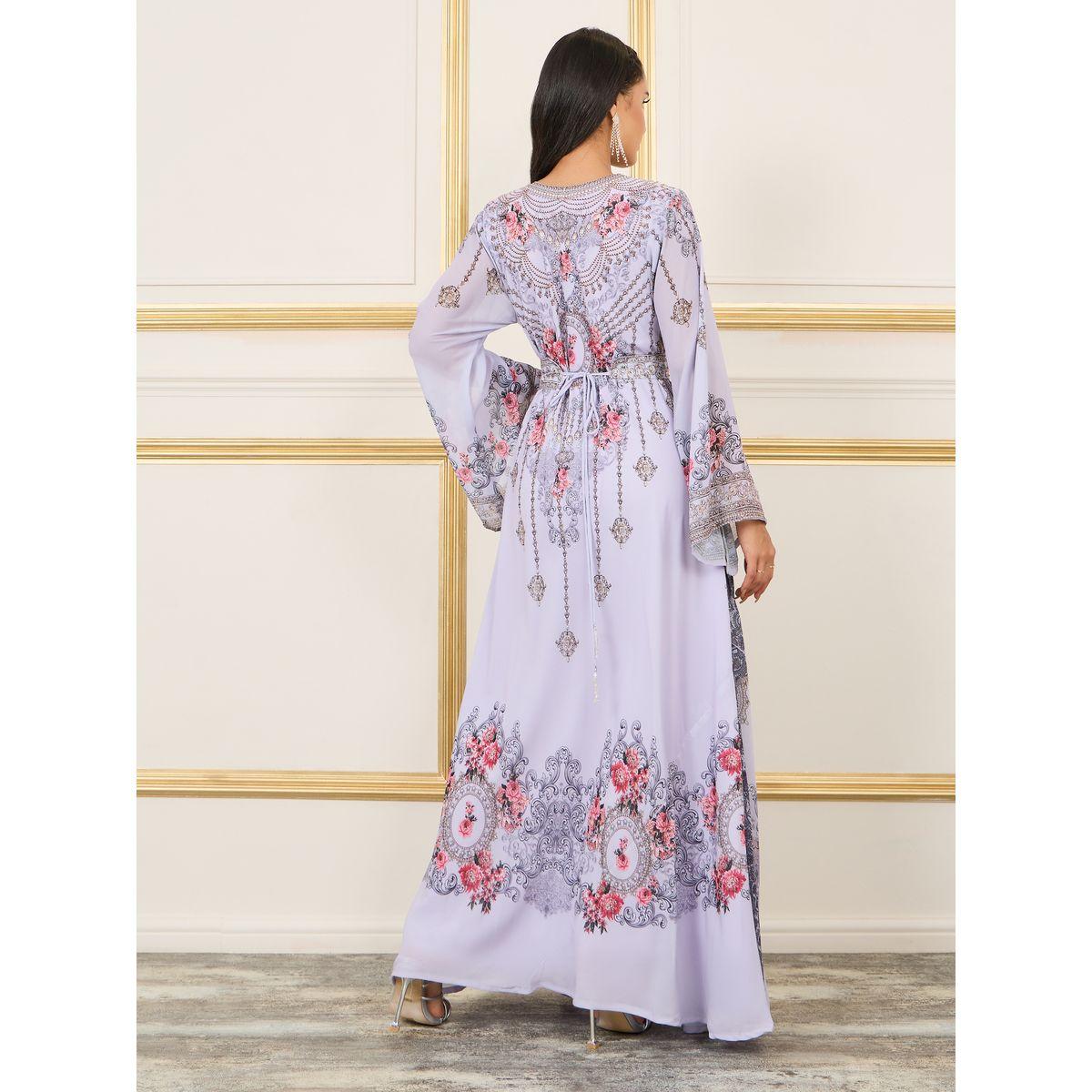 جلابية مزينة بحجر الراين مع حزام خصر ماكسيم كرييشن × ستايلي-women-arabicclothing-jalabiyas-image-4