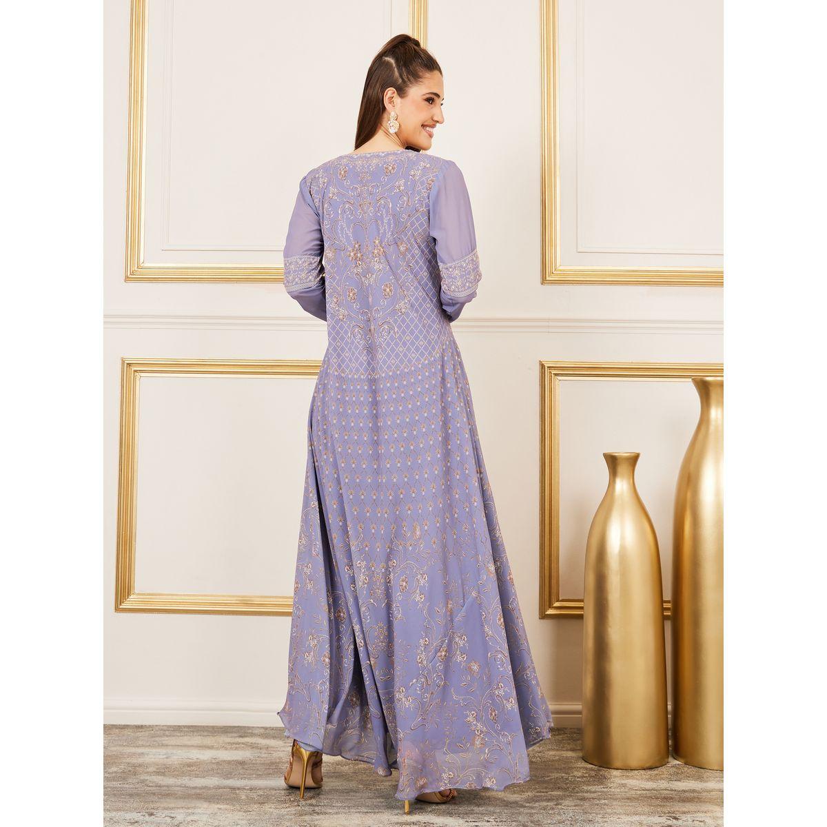 Maxim Creation X Styli  Rhinestone Detail Digital Print Belted Jalabiya-women-arabicclothing-jalabiyas-image-4
