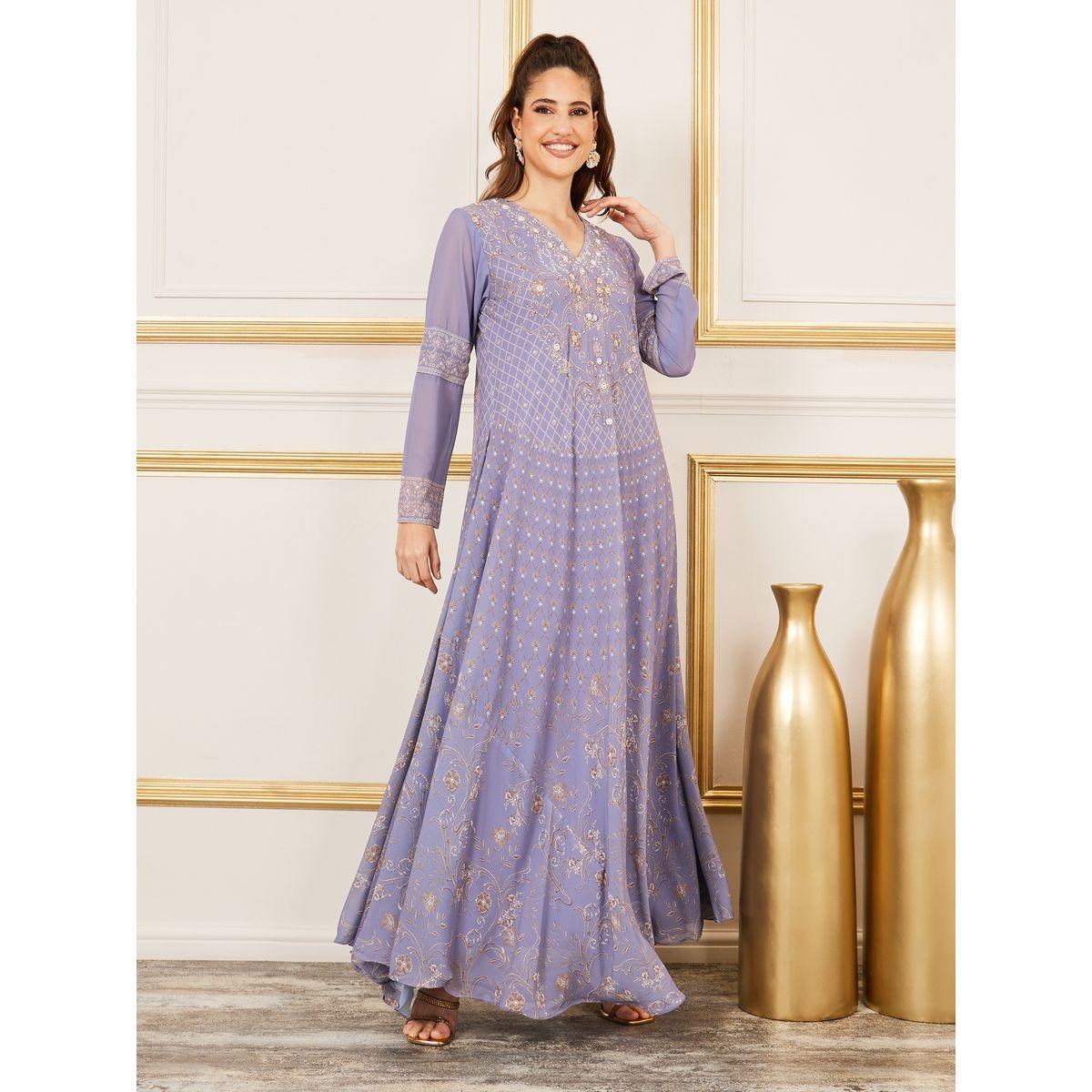جلابية مزينة بحجر الراين مع حزام خصر ماكسيم كرييشن × ستايلي-women-arabicclothing-jalabiyas-image-6
