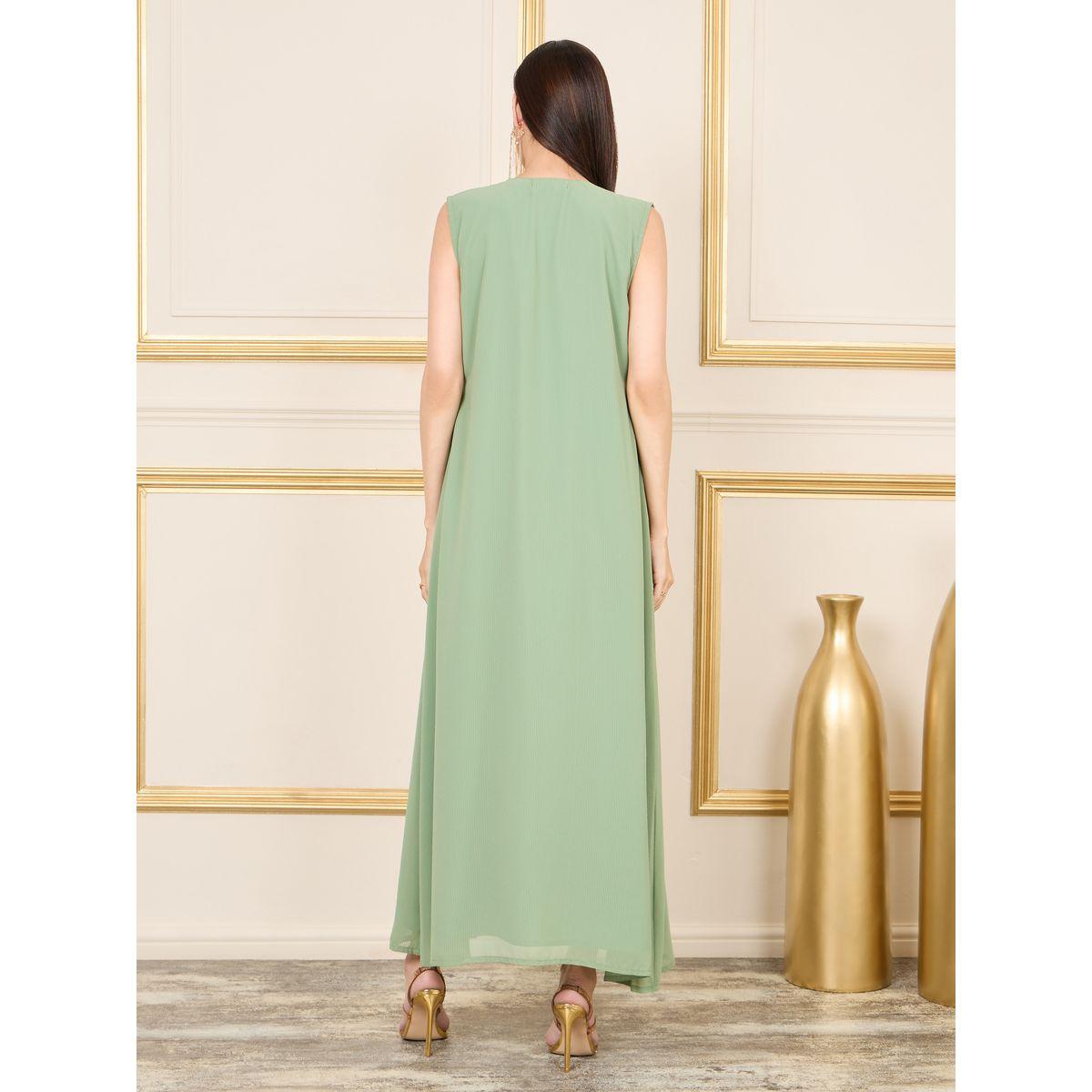 قفطان بتفاصيل مُطرّزة بالخرز مع حزام ماكسيم كرييشن × ستايلي-women-arabicclothing-kaftan-image-5