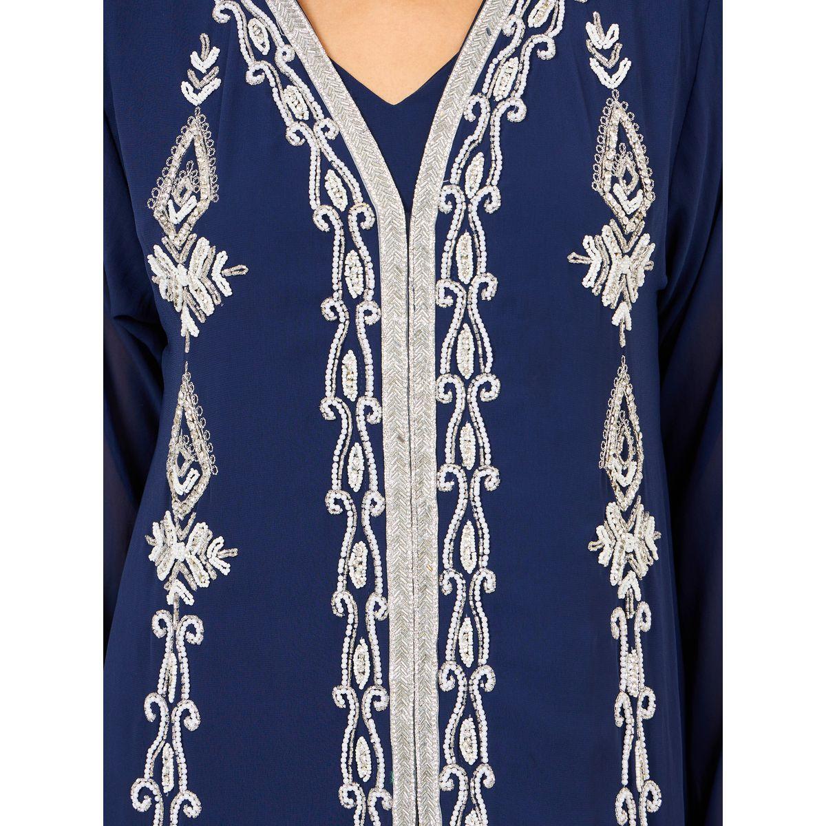 قفطان بتفاصيل مُطرّزة مع خرز ماكسيم كرييشن × ستايلي-women-arabicclothing-kaftan-image-4