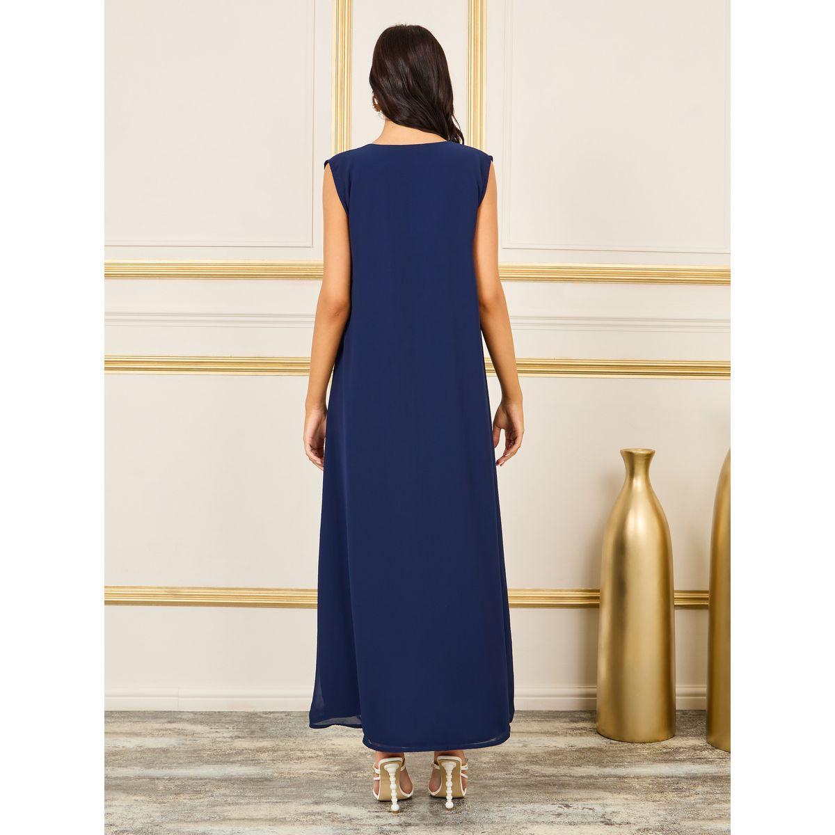 قفطان بتفاصيل مُطرّزة مع خرز ماكسيم كرييشن × ستايلي-women-arabicclothing-kaftan-image-5