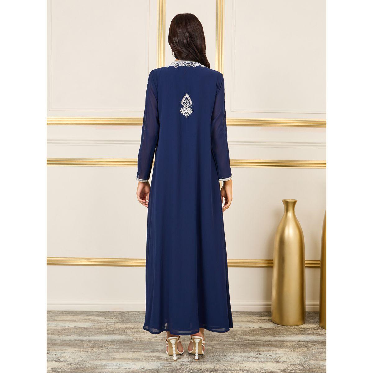 قفطان بتفاصيل مُطرّزة مع خرز ماكسيم كرييشن × ستايلي-women-arabicclothing-kaftan-image-6