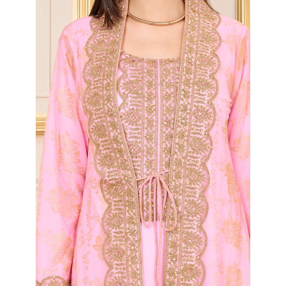 Maxim Creation X Styli  All Over Print Embroidered Lace Kaftan-women-arabicclothing-kaftan-image-4