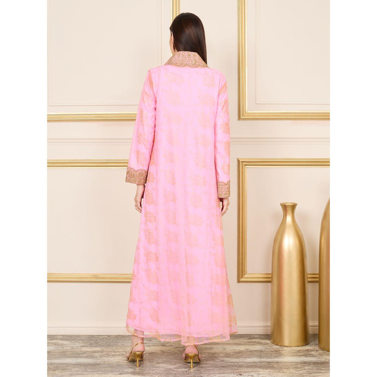 Maxim Creation X Styli  All Over Print Embroidered Lace Kaftan-women-arabicclothing-kaftan-image-5