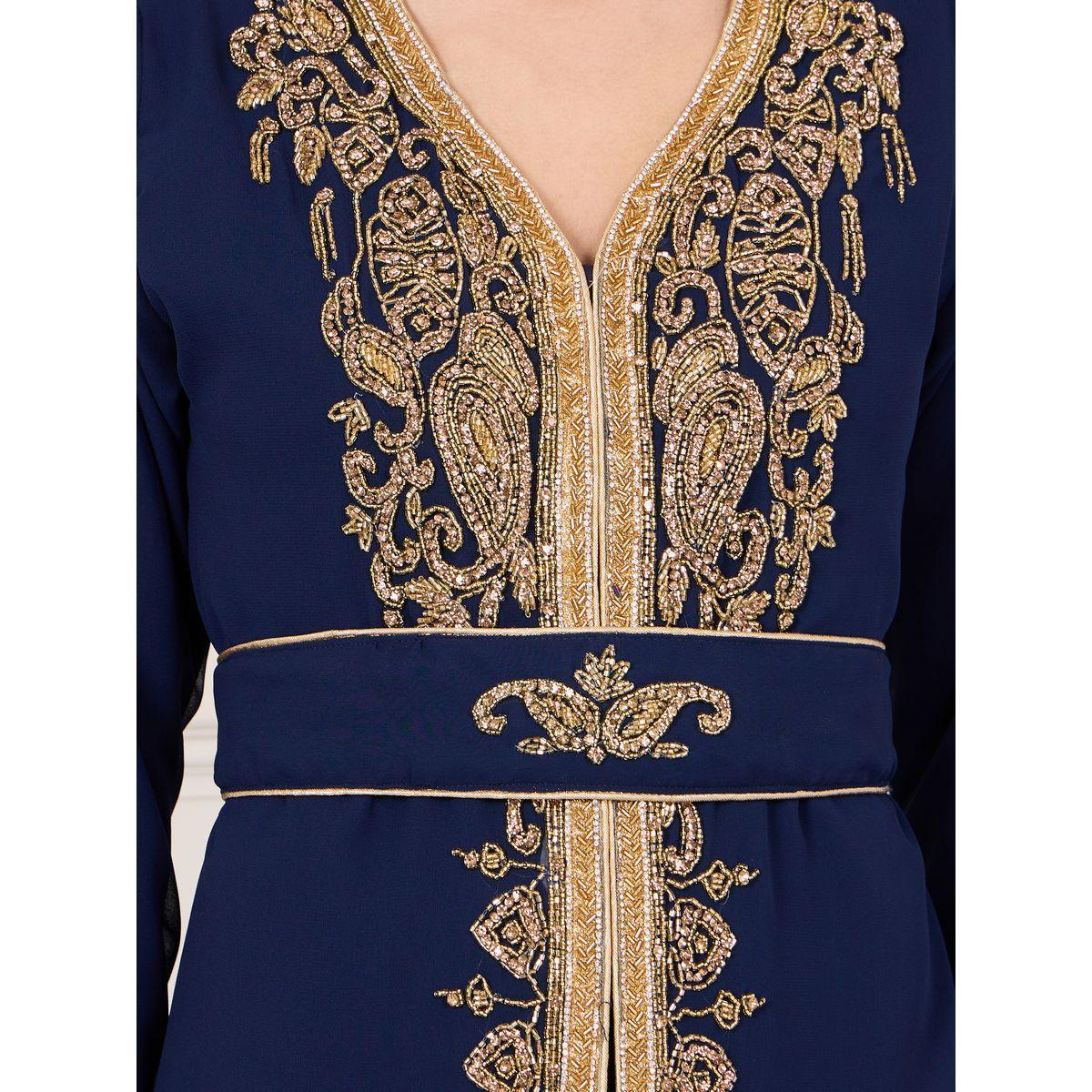 Maxim Creation X Styli  Embellished Belted Kaftan-women-arabicclothing-kaftan-image-3