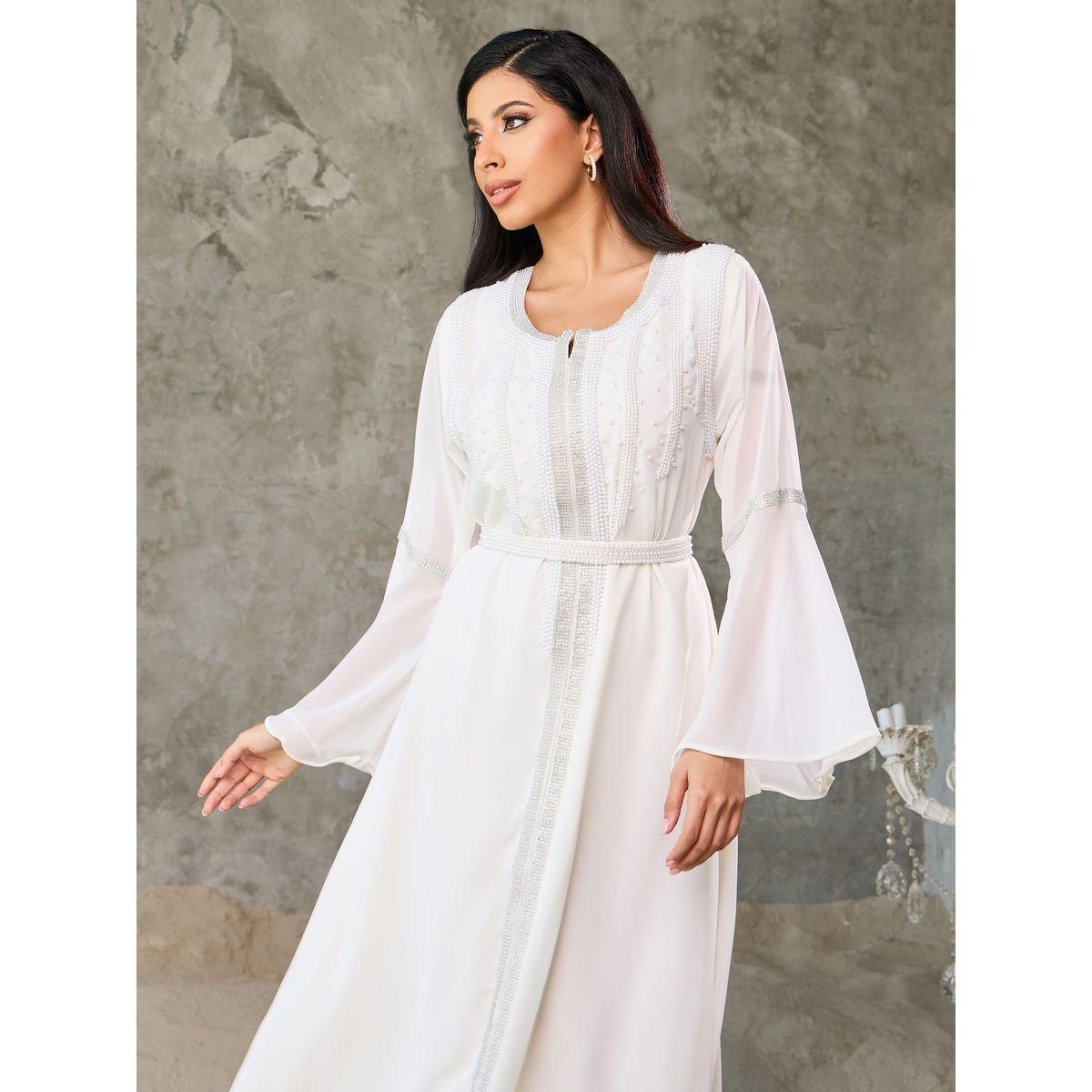 Maxim Creation Bead Embellished Kaftan with Flute Sleeves-women-arabicclothing-kaftan-image-2