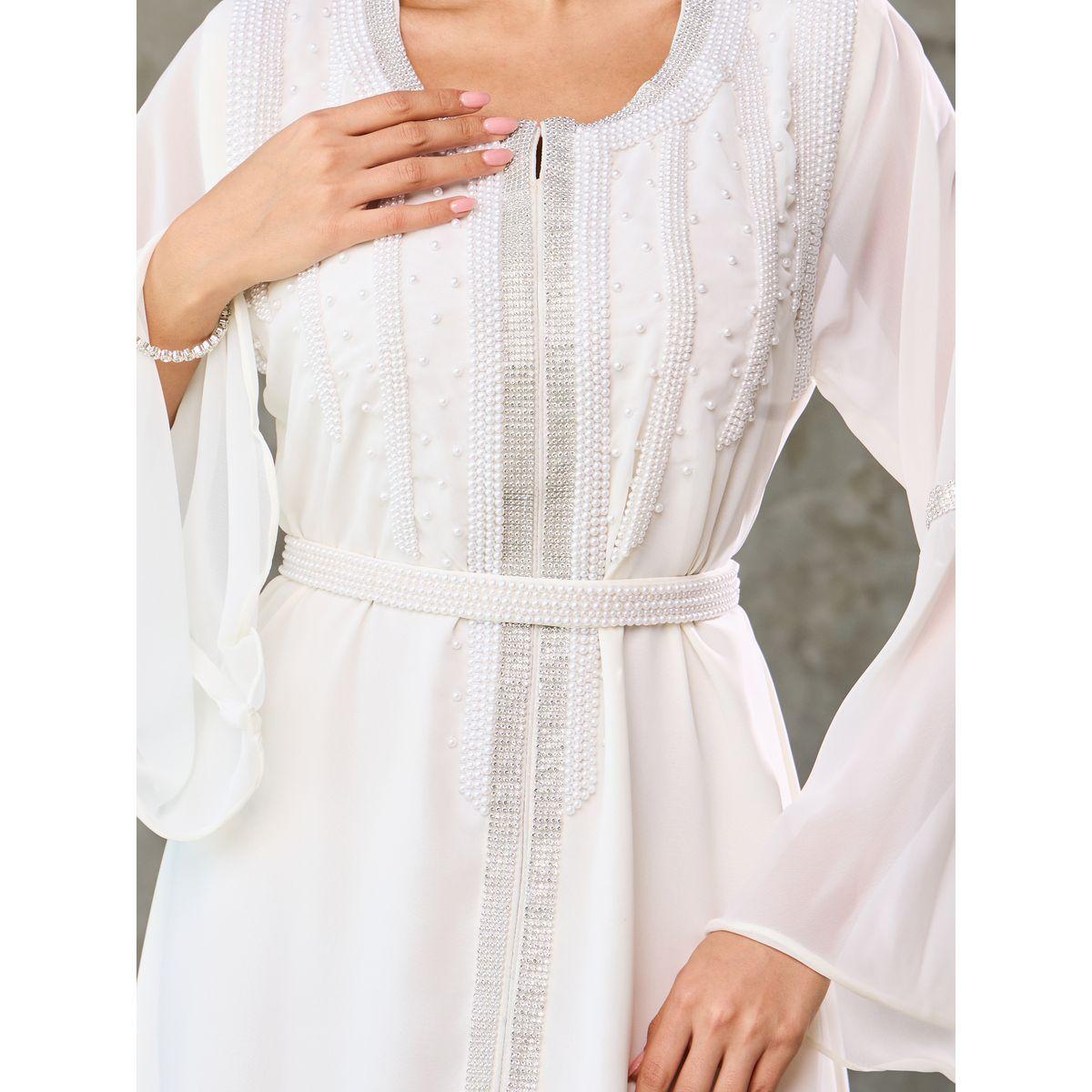 Maxim Creation Bead Embellished Kaftan with Flute Sleeves-women-arabicclothing-kaftan-image-3