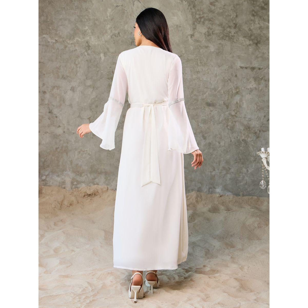 Maxim Creation Bead Embellished Kaftan with Flute Sleeves-women-arabicclothing-kaftan-image-4