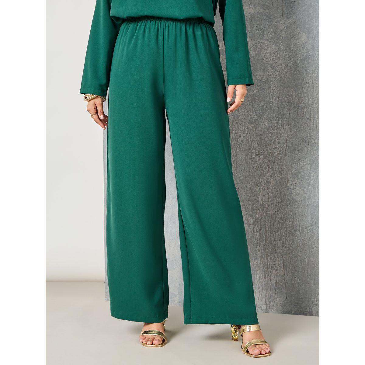 Styli Ruffle Hem Detail Blouse with Tie Belt & Wide Leg Pants-women-clothing-coordsets-image-5