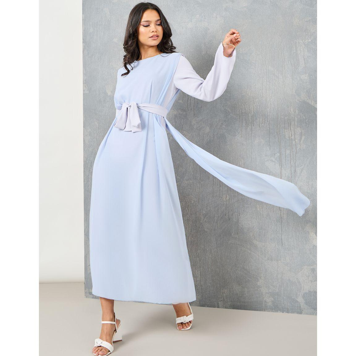 Styli Colorblock Overlay Belted Jumpsuit-women-clothing-jumpsuits-image-1