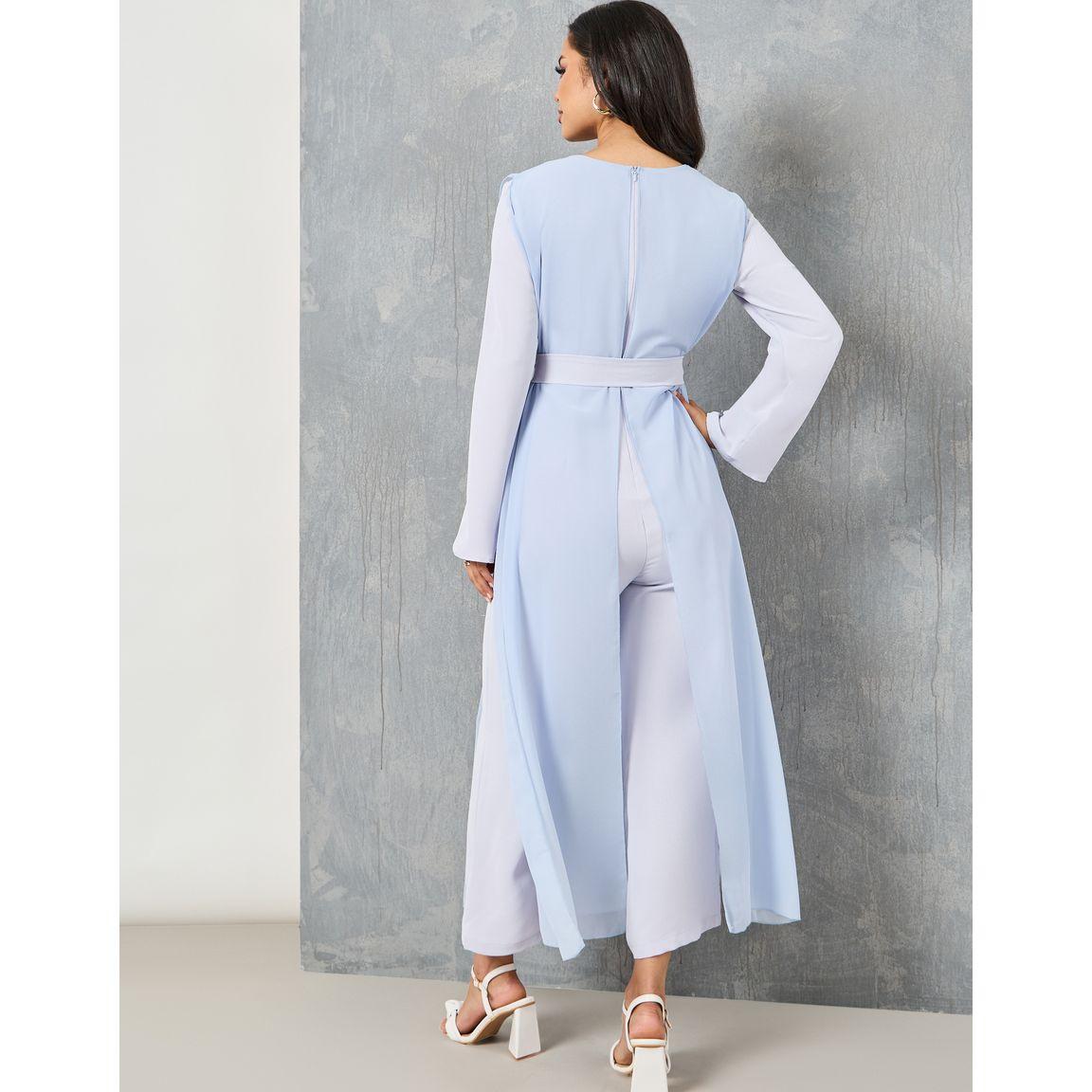 Styli Colorblock Overlay Belted Jumpsuit-women-clothing-jumpsuits-image-4