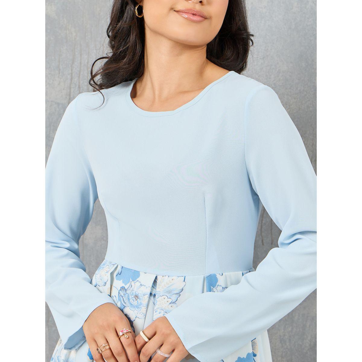 فستان ميدي مطبع بطبعة زهور-women-clothing-dresses-image-3