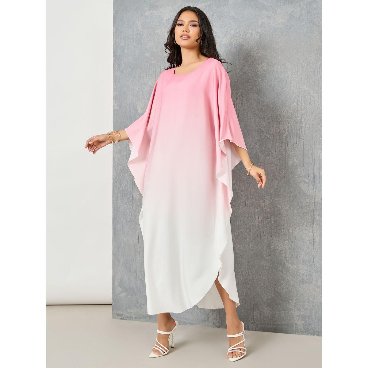 Styli Ombre Batwing Sleeves Kaftan-women-arabicclothing-kaftan-image-1