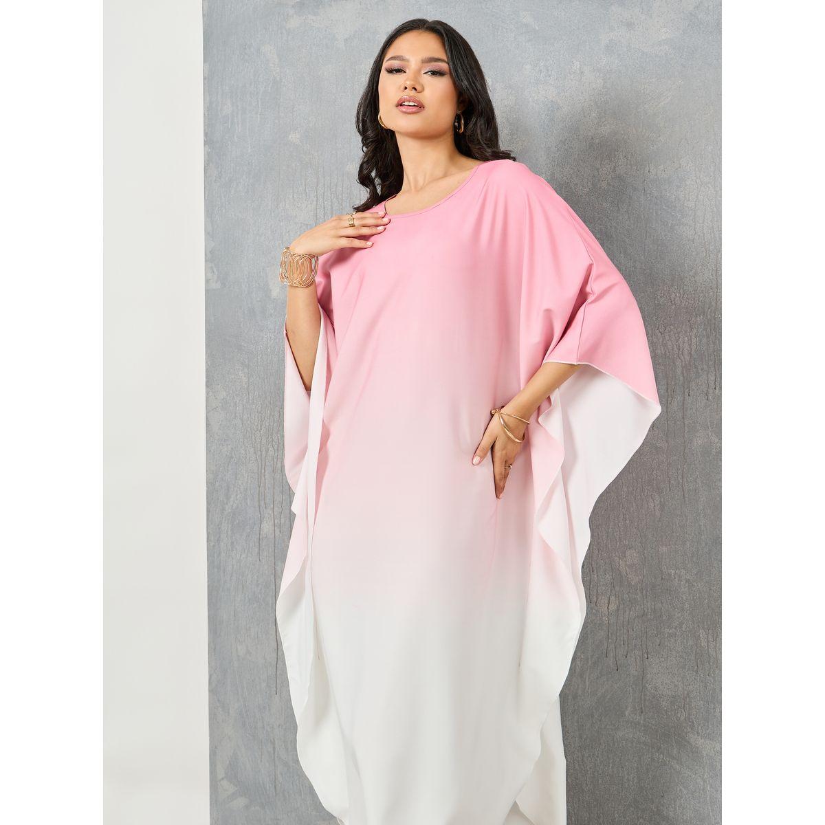 Styli Ombre Batwing Sleeves Kaftan-women-arabicclothing-kaftan-image-2