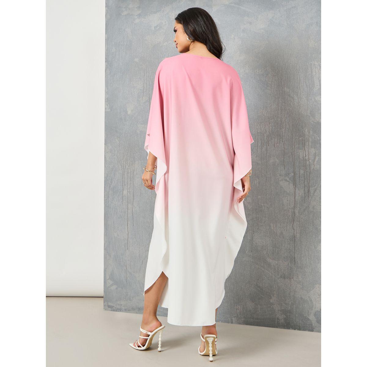 Styli Ombre Batwing Sleeves Kaftan-women-arabicclothing-kaftan-image-4
