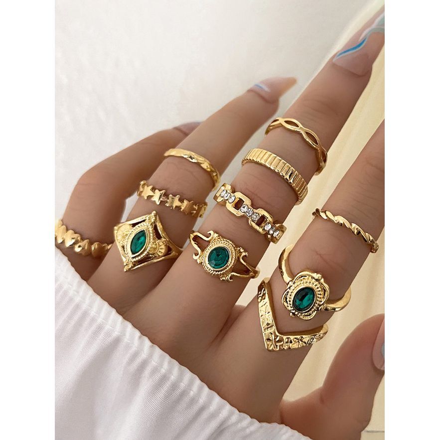 مجموعة من 11 خاتم كاجوال-women-watchesandjewellery-jewellery-rings-image-1