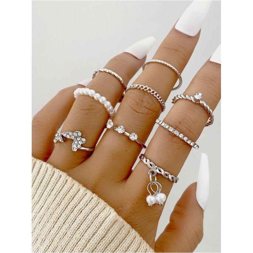 مجموعة من 9 خواتم كاجوال-women-watchesandjewellery-jewellery-rings-image-2