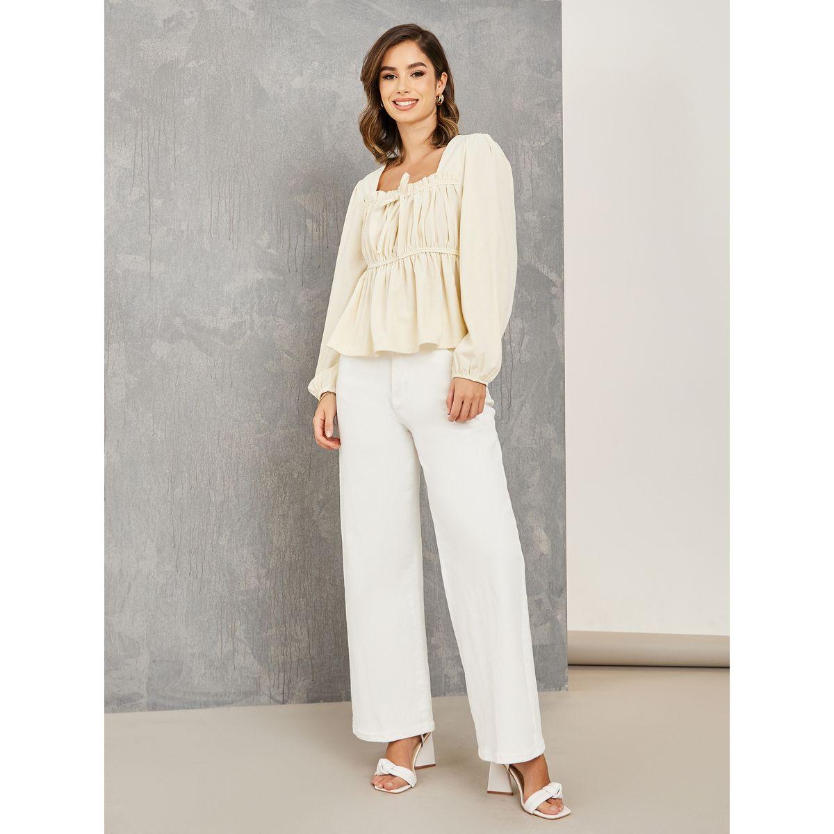 بلوزة بتفاصيل كسرات وأربطة-women-clothing-shirtsandblouses-blouses-image-2