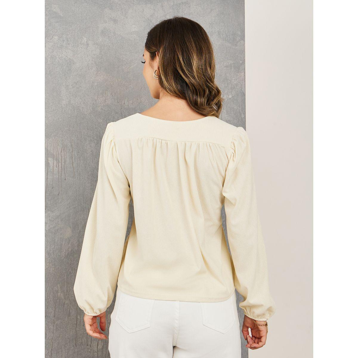 Styli Gathered Front Tie Detail Blouse-women-clothing-shirtsandblouses-blouses-image-4