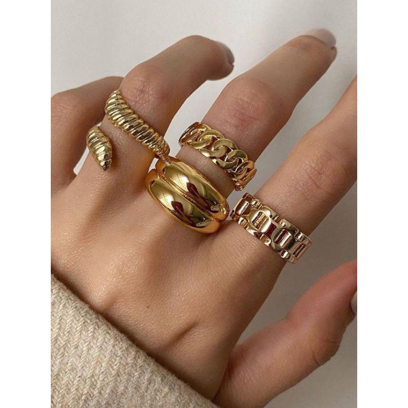 مجموعة من 4 خواتم بتفاصيل براقة-women-watchesandjewellery-jewellery-rings-image-2