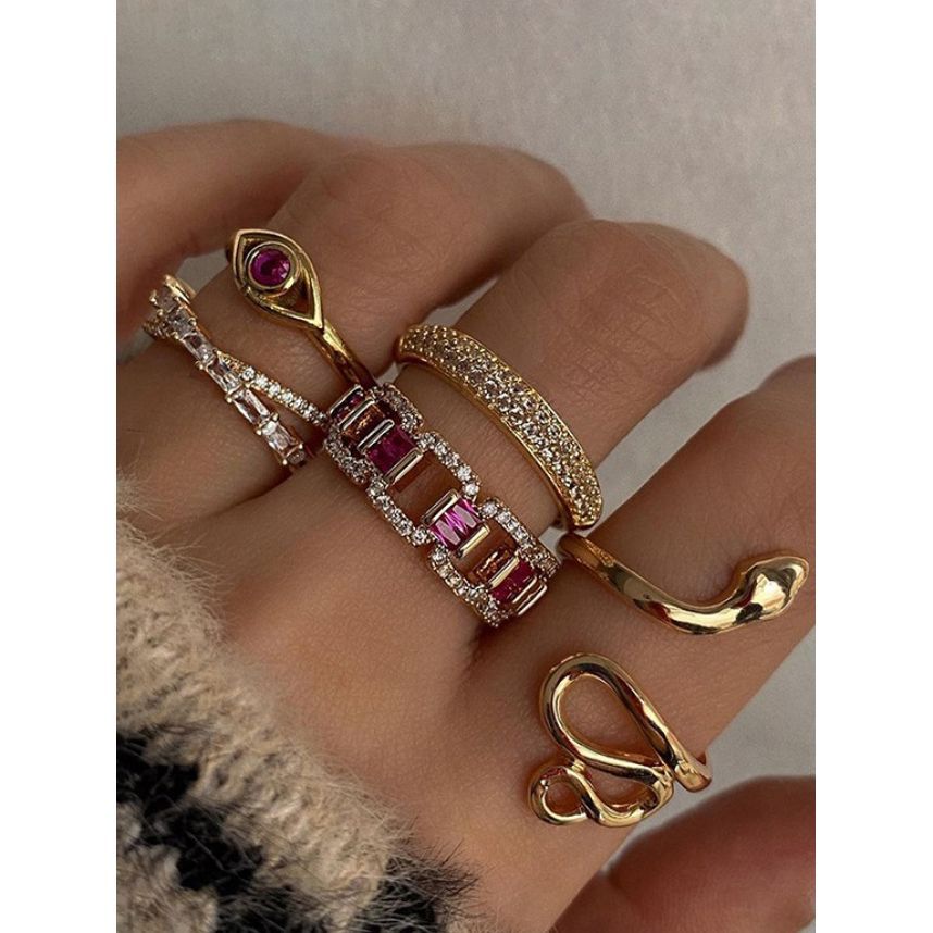 مجموعة من 5 خواتم كاجوال-women-watchesandjewellery-jewellery-rings-image-1