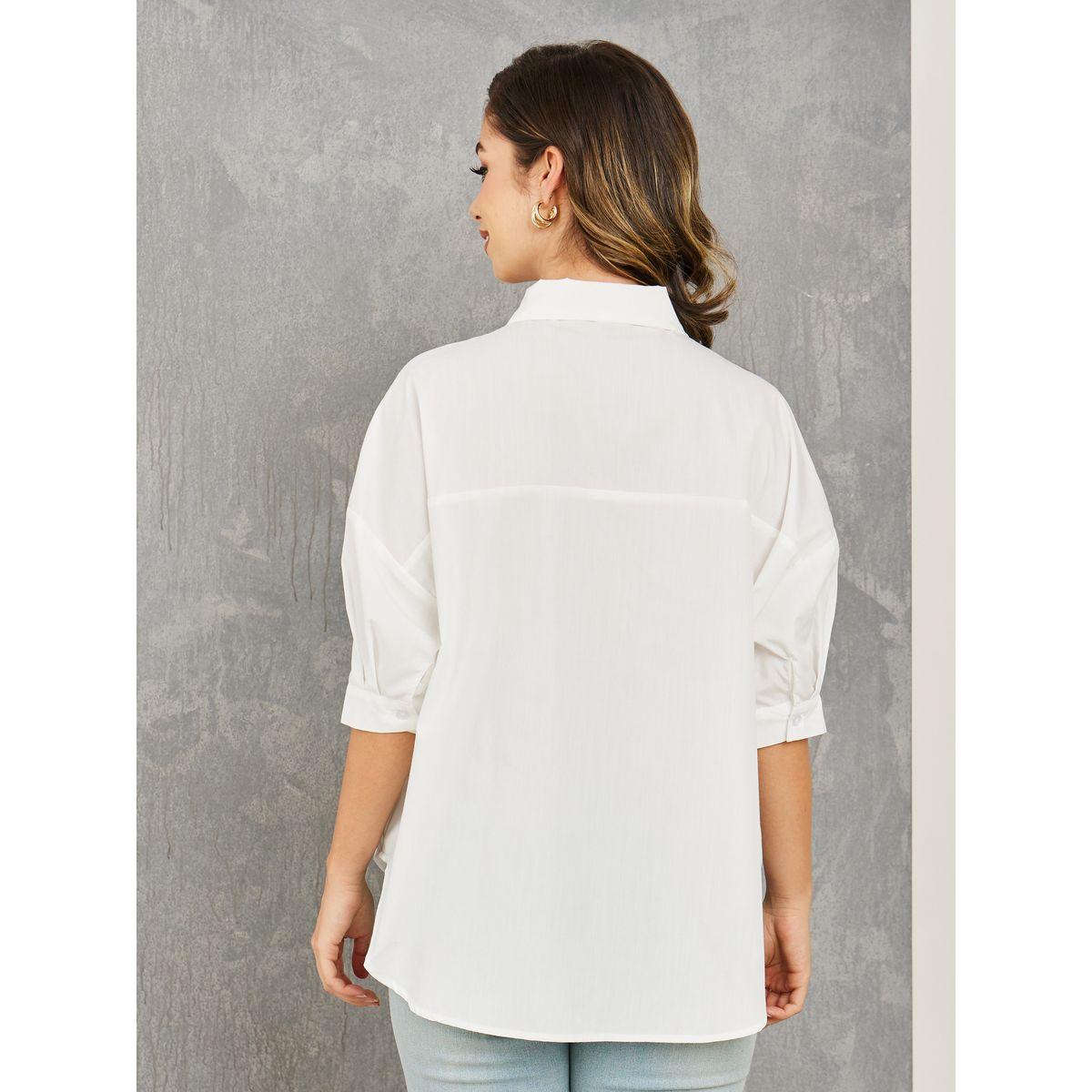 Styli Patch Print Detail Shirt with Button Placket-women-clothing-shirtsandblouses-shirts-image-4