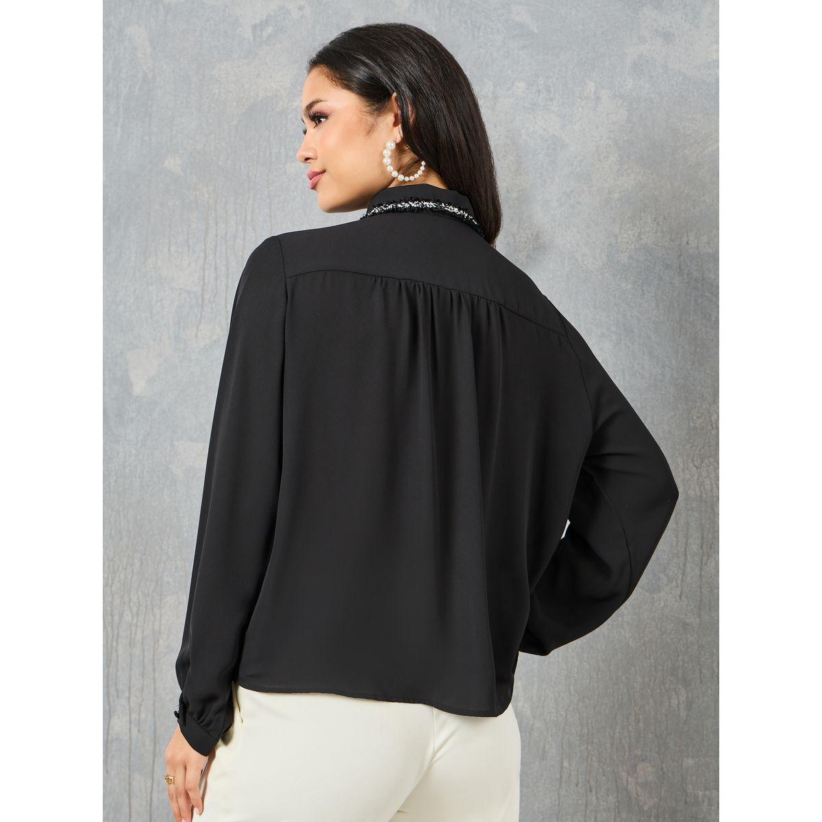 بلوزة تويد مزينة بجيوب-women-clothing-shirtsandblouses-shirts-image-4
