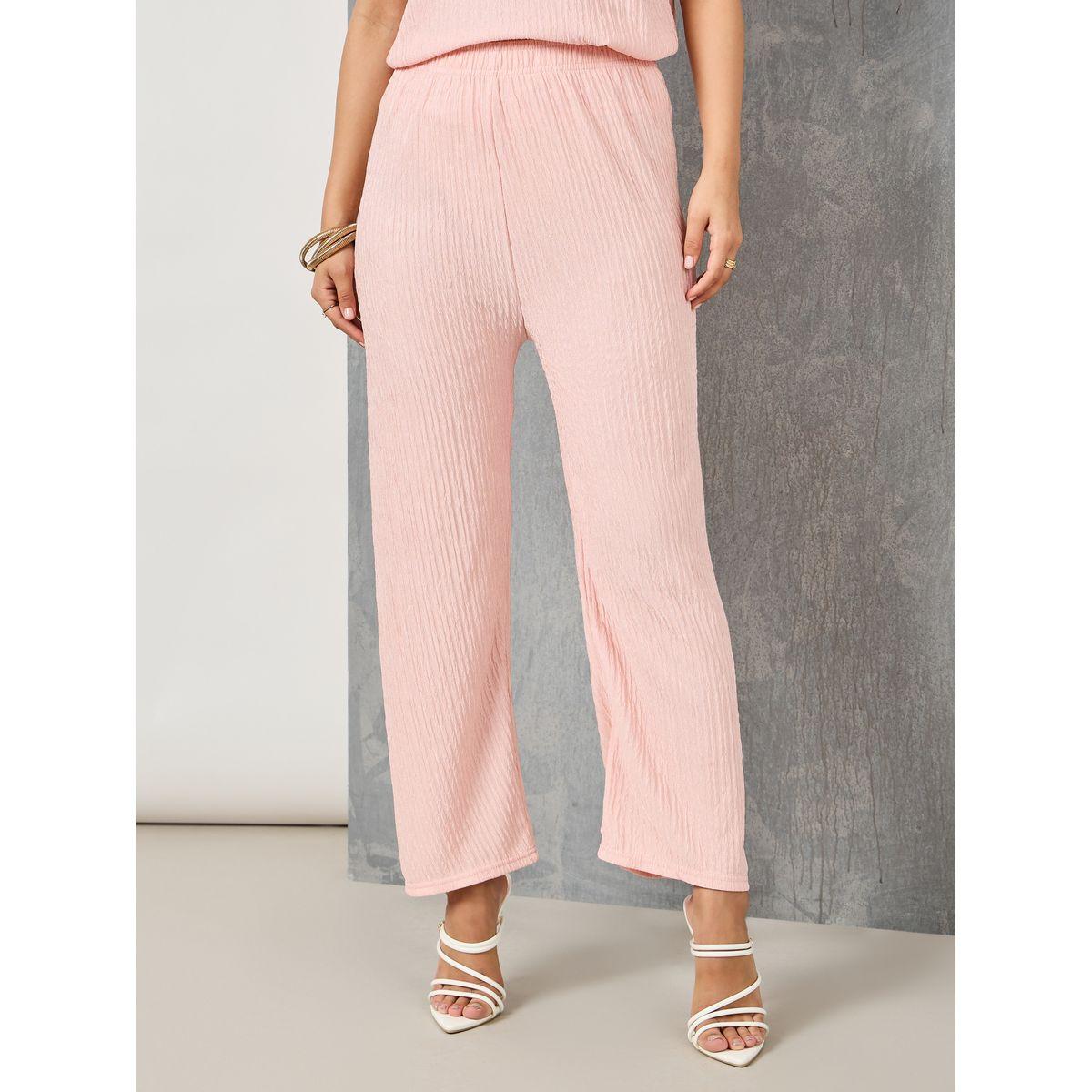 Styli Textured T-shirt and Straight Leg Pants Co-ords-women-clothing-coordsets-image-5