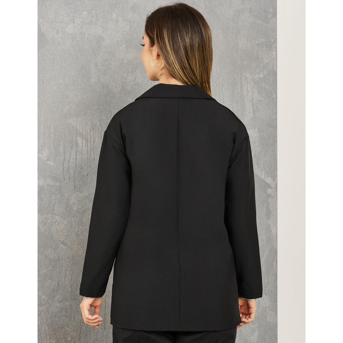 Styli Sleeve Cuff Contrast Pocket Detail Blazer-women-clothing-coatsandjackets-blazers-image-5